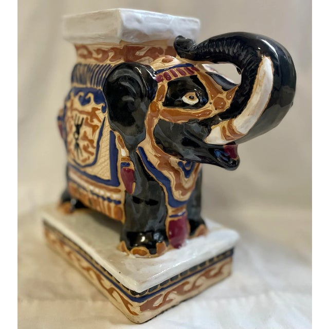 Vintage ceramic Vietnamese elephant plant stand. Beautiful on its own or partner with our other elephant plant stand in a...