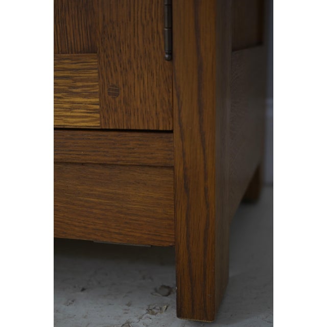Stickley Mission Oak Leaded Glass China Cabinet For Sale - Image 10 of 18