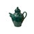 This antique-style Chinese ceramic wine jar features a rich, glossy teal-green lead glaze with natural pooled areas and...