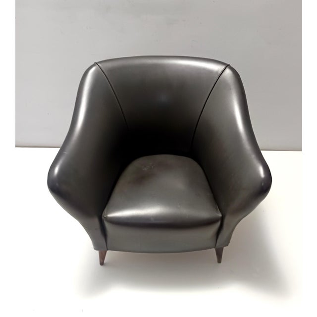 Gio Ponti Dark Gray Chair in the style of Gio Ponti for Casa e Giardino, 1950s For Sale - Image 4 of 11