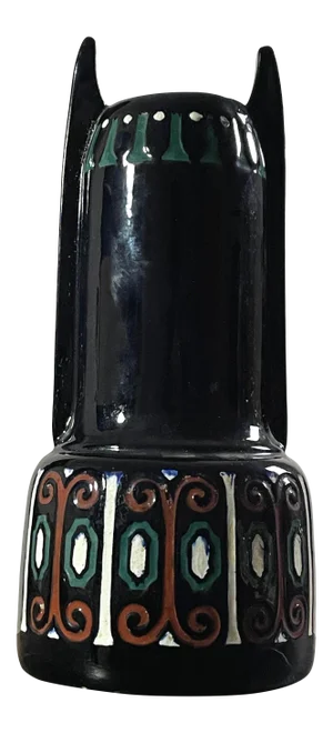 Antique Austrian Art Nouveau Jugendstil “Osiris” Hand Painted Ceramic Vase, Stamped