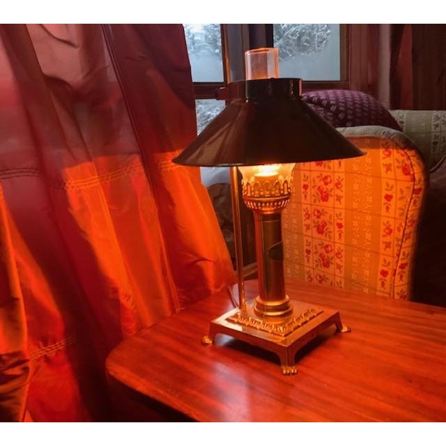 Vintage Orient Express Table Lamp - Brass Railroad Inspired Design, c.1980 For Sale - Image 12 of 14