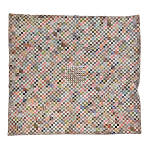 20th C Calico Postage Stamp Quilt
