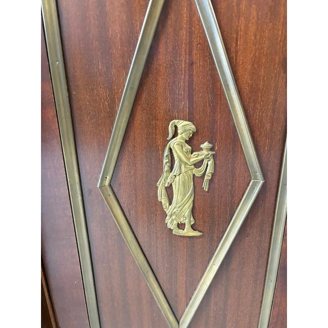 Bronze Mid 20th Empire Style Mahogany Cabinet With Gilded Bronze Mounts For Sale - Image 8 of 10