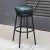 Stool designed by Stephen Burks Black iron tubular (25mm) structured armchair. Seat upholstered in blue leather with blue...