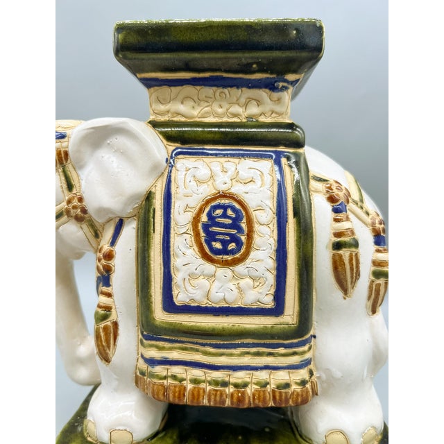 Vintage Ceramic Elephant Plant Stand – Chinoiserie / Hollywood Regency / Asian Inspired For Sale - Image 11 of 12