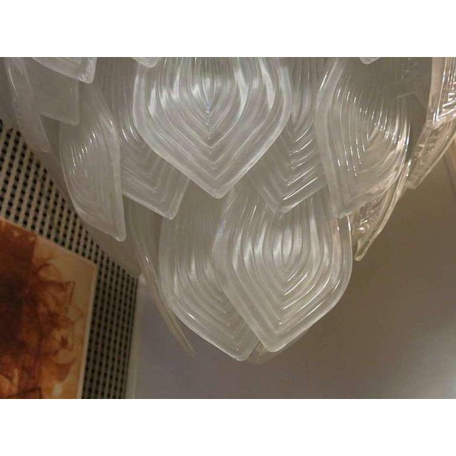 Italian Round Ice White Chandelier in Murano Glass, 2000 For Sale - Image 4 of 10