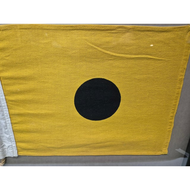 Textile Nautical Signal Flag of Letter "I" in Shadowbox Frame For Sale - Image 7 of 7