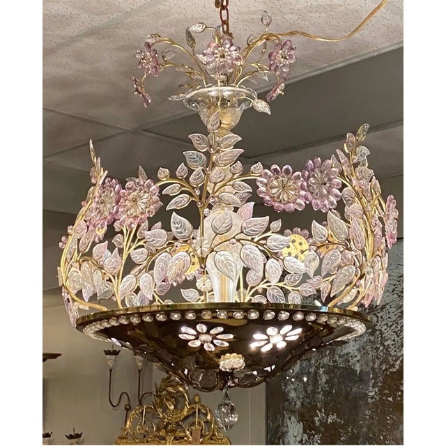 Mid 20th Century ncredible 6-Light Midcentury French Chandelier After Maison Baguès, Paris For Sale - Image 11 of 18