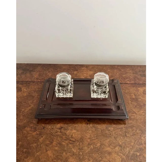 Wood Victorian Mahogany and Glass Desk Set, 1880s, Set of 3 For Sale - Image 7 of 7