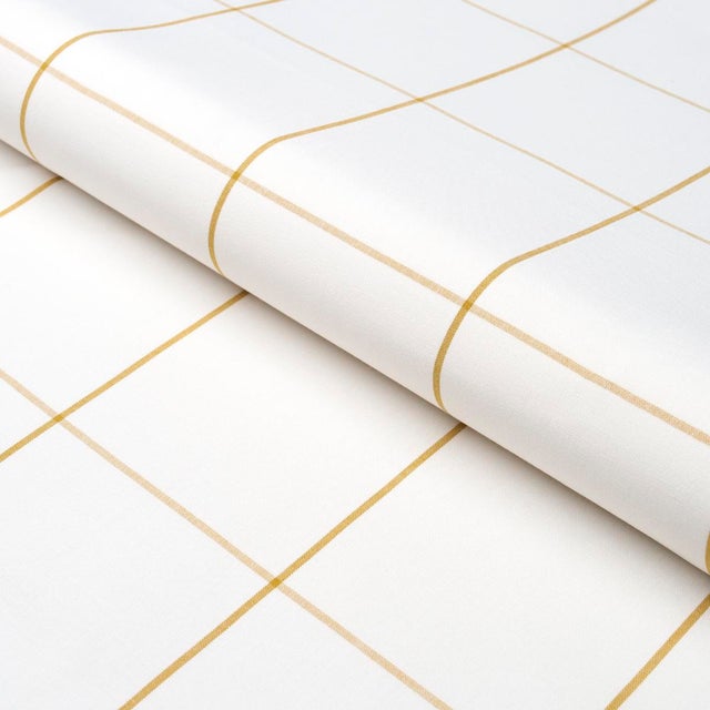 Schumacher SAMPLE - Schumacher x Veere Grenney Woodman Check Fabric In Straw For Sale - Image 4 of 4