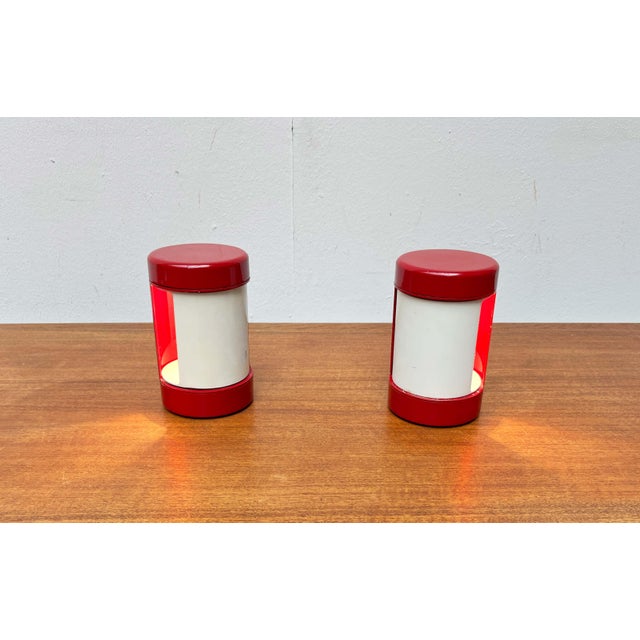 Space Age table lamps by the Italian manufacturer Valenti, designed by Olaf von Bohr and Diego Valenti in the 1960s. This...