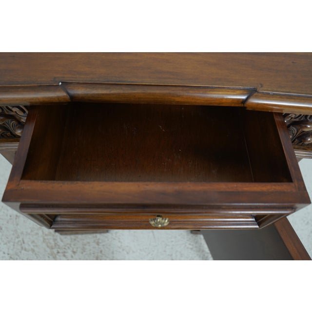 1980s Italian 1 Door 1 Drawer Walnut Finish Commode Chest For Sale - Image 5 of 12
