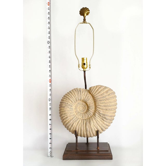 Beige Large Lamp Plaster Snail Shell Ammonite For Sale - Image 8 of 12