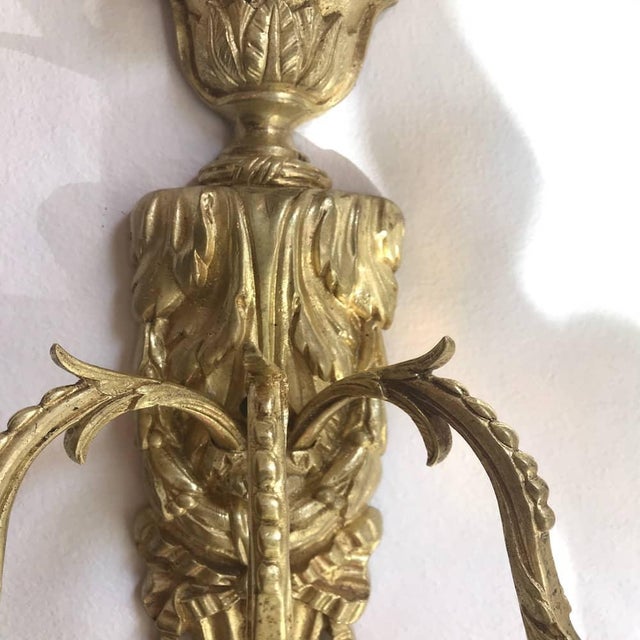 Antique Gilded Bronze Wall Lights, Set of 2 For Sale - Image 10 of 15
