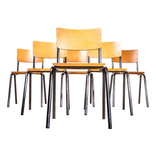 20th Century Dutch University Stacking Dining Chair, Set of 6 For Sale