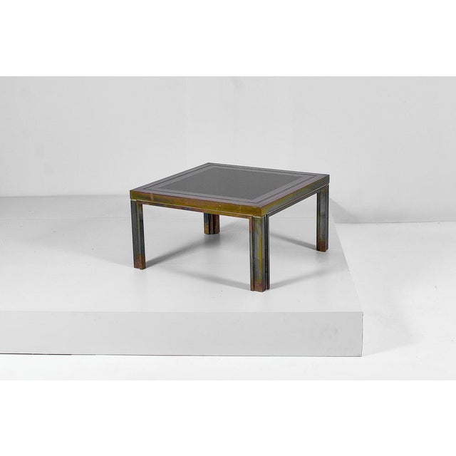 Mid-Century Brass and Dark Glass Coffee Table from Maison Jansen, France, 1970s For Sale - Image 6 of 11