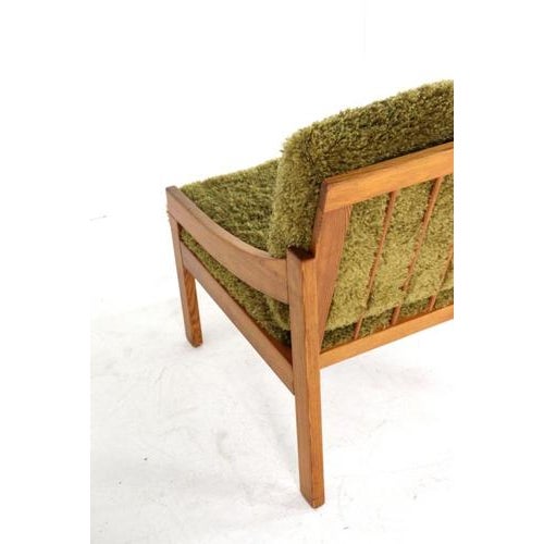 Pine Armchair with Green Upholstery, 1970s For Sale - Image 4 of 16