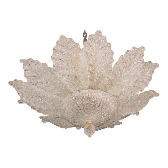 Ischia, Murano Clear Trasparent Vintage Glass Ceiling Light, 1970s For Sale