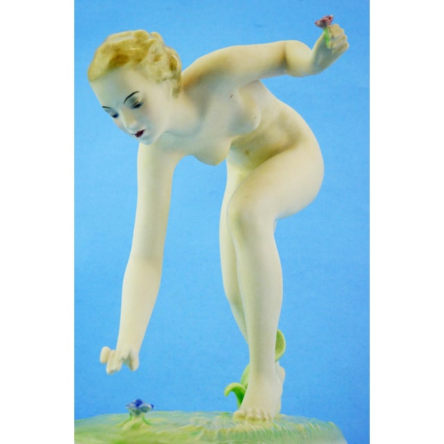 20th Century Art Deco Ceramic Nude Woman Sculpture by Josef Lorenzl for Goldscheider, Austria For Sale - Image 12 of 18