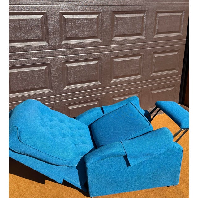 Vintage Tv Strato Lounger Recliner by Futorian in Peacock Blue For Sale - Image 4 of 9