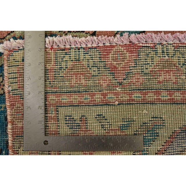 Tabriz Rug 9’8” X 12’9” Pink Wool Vintage Distressed Hand-Knotted Carpet For Sale - Image 15 of 15