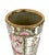 Metal Qianlong Chinese Rose Medallion White Porcelain Umbrella Stand With Gilt Work, Signed For Sale - Image 7 of 10