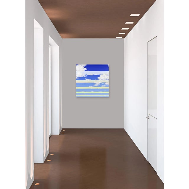 Textile Abstract Geometric Skyscape Painting "Inspired Vision 1'' Original Artwork by Nichole McDaniel For Sale - Image 7 of 9