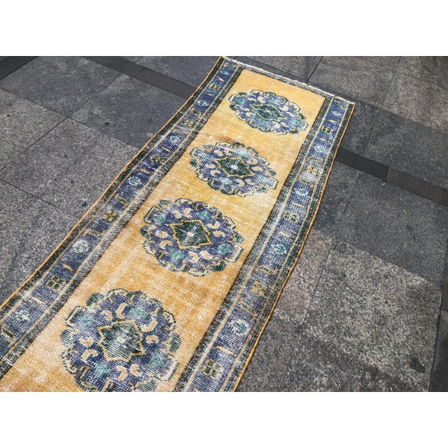 Textile 1960s Vintage Turkish Runner Rug - 2′3″ × 10′4″ For Sale - Image 7 of 10