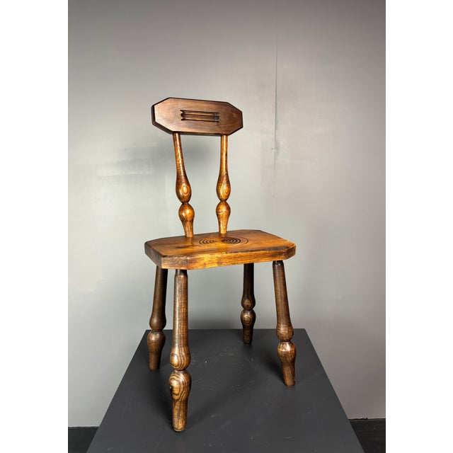 Charles Dudouyt Small Mid-Century French Brutalist Modernist Side Chair in the style of Charles Dudouyt, 1950s For Sale - Image 4 of 13