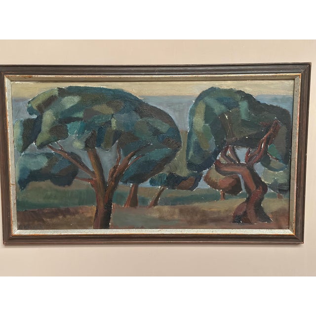 Britta Krüger, Large Landscape with Trees, 1960s, Oil on Canvas, Framed For Sale - Image 11 of 18
