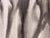 Southern Sea by Sara Melzer | Ink on Canvas Abstract depiction of dark and light vertical lines. For Sale - Image 4 of 5