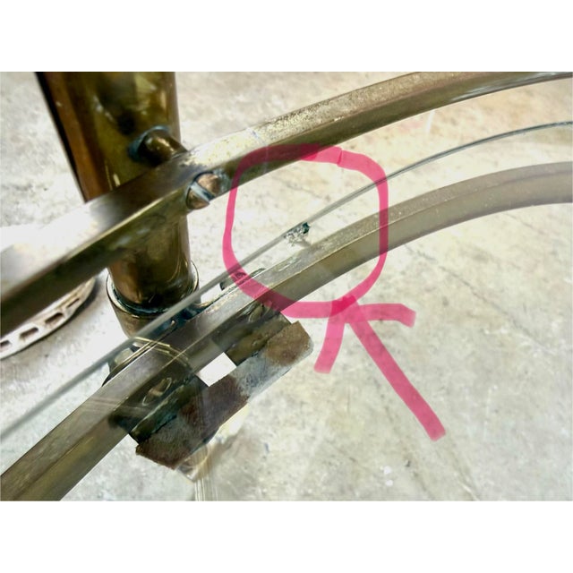 Mid 20th Century Modern / Hollywood Regency Brass Two-Tier Oval Bar Cart / Tea Cart For Sale - Image 12 of 12