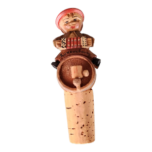 1950s Anri Hand Carved Wine Bottle Cork Stopper Italy