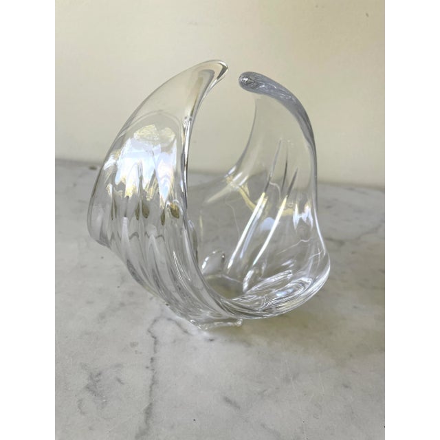 Transparent Cofrac Art Verrier France Free Form Crystal Art Bowl For Sale - Image 8 of 8