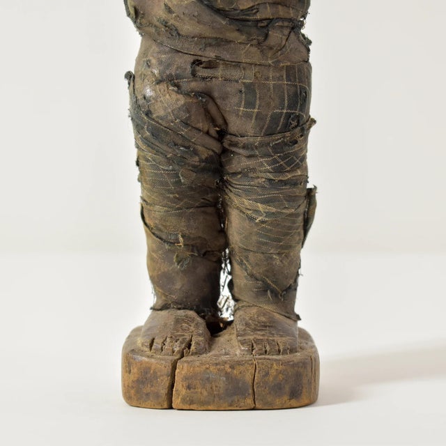 African Early 20th Century Pere Miniature Mummy Wood Figure 12 Inch Tanzania For Sale - Image 3 of 15