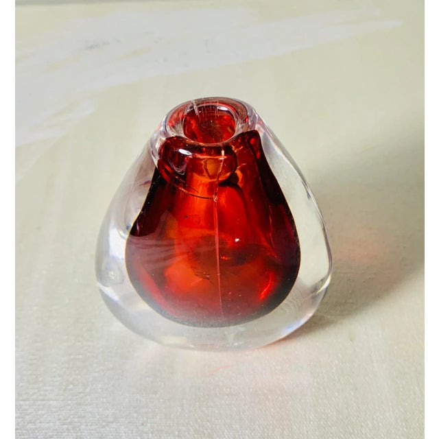 1960s 1960s Orrefors Sven Palmquist Modern Red Vase For Sale - Image 5 of 5