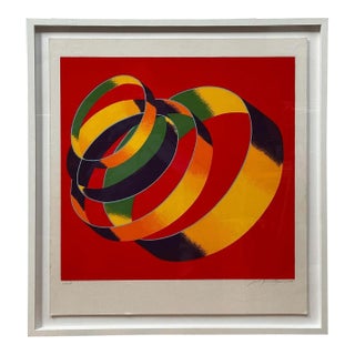 "Multicolour Spiral" Geometric Lithograph Abstract by Jack Brusca For Sale