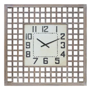 Lattice Wood Wall Clock 29.5"SQ