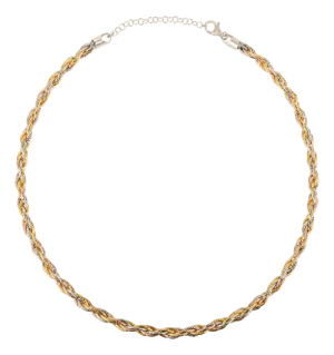 Carat&her Artisan Three Tone Twisted Sterling Silver Choker Necklace