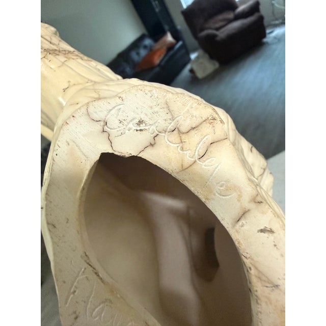 Ceramic 1980s Rare Vintage Horse Hair Pottery Sculpture of 3 Horses Running Signed 8x12 For Sale - Image 7 of 10