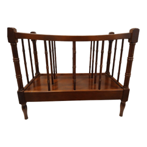 Vintage Canterbury Magazine Music Rack Colonial Wood Walnut Brown Cottage 3 Rack