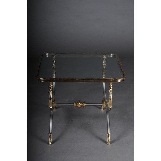 20th Century Modern Classical Style Side Table in Chromed Brass For Sale - Image 11 of 14