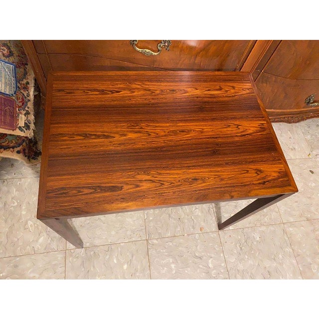 Wood Danish Mid Century Nest of Three Bent Silberg Rosewood Side Tables For Sale - Image 7 of 10
