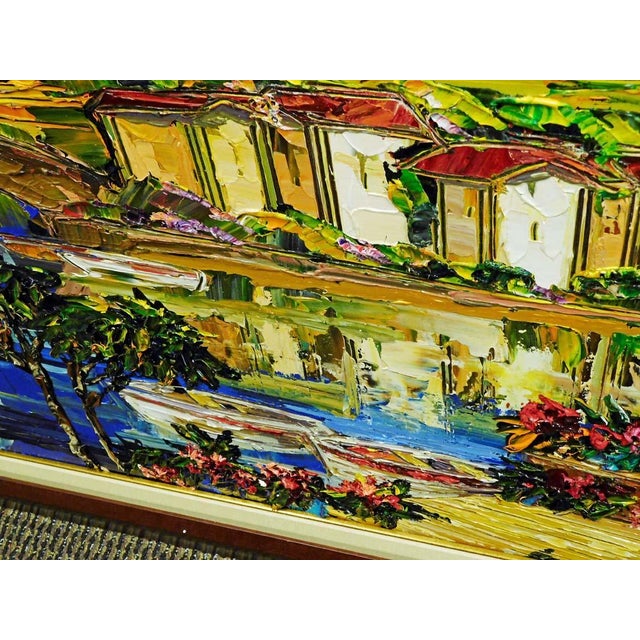 Textile Maya Eventov Tuscan Scene Original Acrylic Painting on Canvas Landscape Framed For Sale - Image 7 of 8