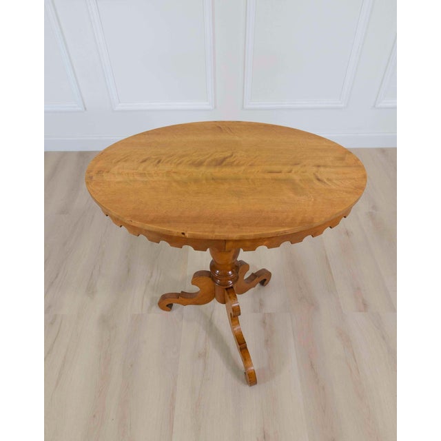 19th Century 19th Century Swedish Oval Flame Birch Side Table, Circa 1890 For Sale - Image 5 of 9