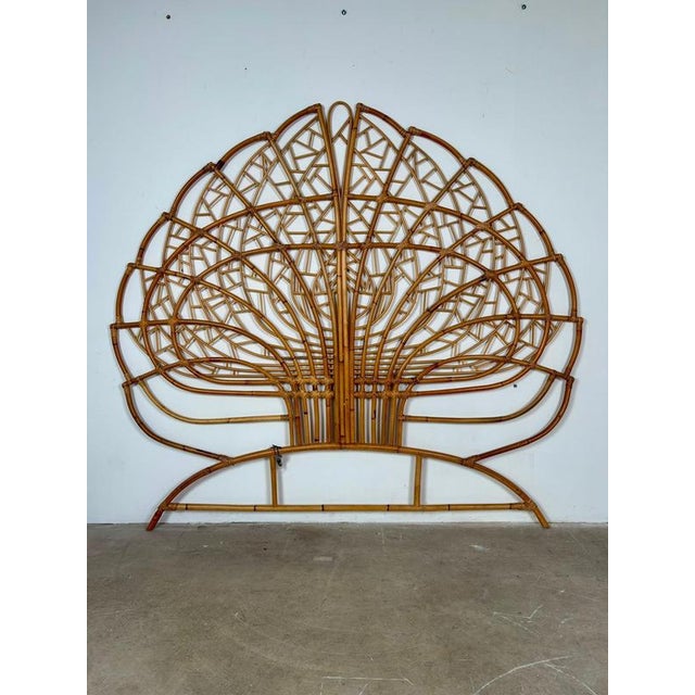 Original Bamboo Headboard, Italy, 1960s Original 1960s bamboo headboard featuring a timeless, minimalist design....