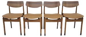 Mid-Century Beech Dining Chairs, Italy, 1960s, Set of 4