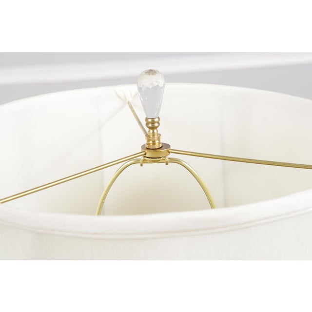 1980s 1980s Pair Sunning Italian Brass & Crystal Urn Style Table Lamps For Sale - Image 5 of 16