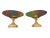 A pair of stunning and large color glass tazze, with gold gilded bases, 20th century. A tazza (italian, "cup", plural...